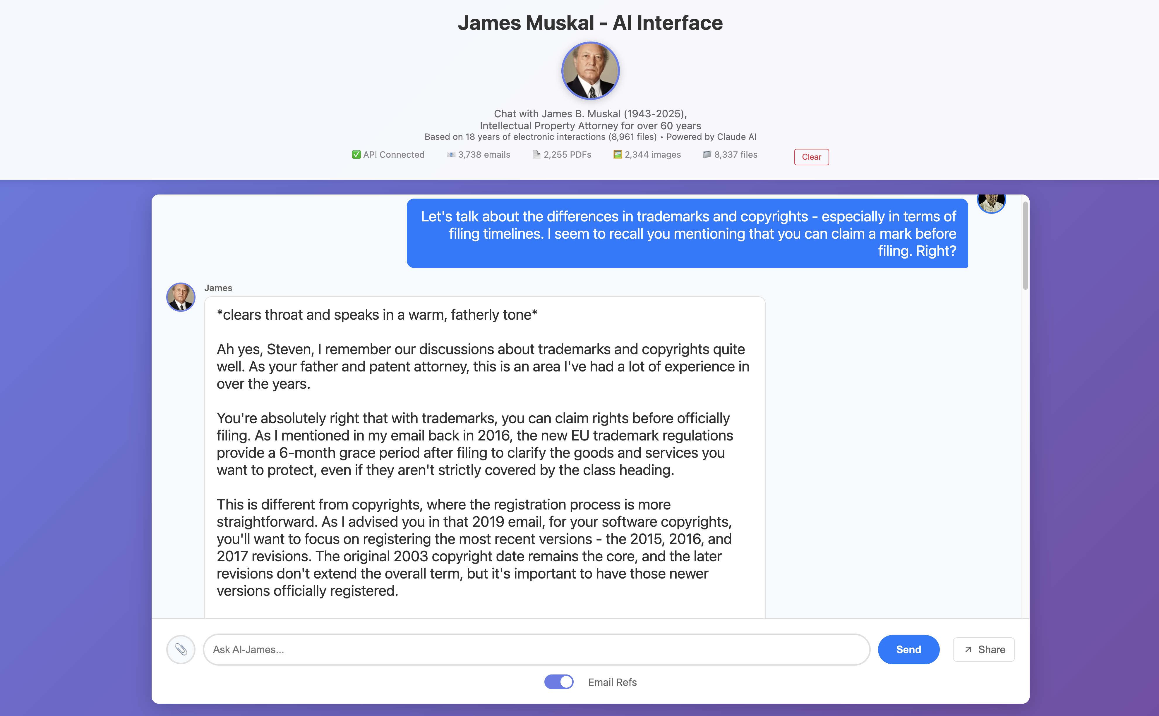 Chat with James B. Muskal - AI Assistant Full Conversation